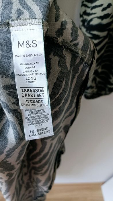 Sukienka długa maxi szmijzerka szerokie rękawy wiskoza 44 XXL