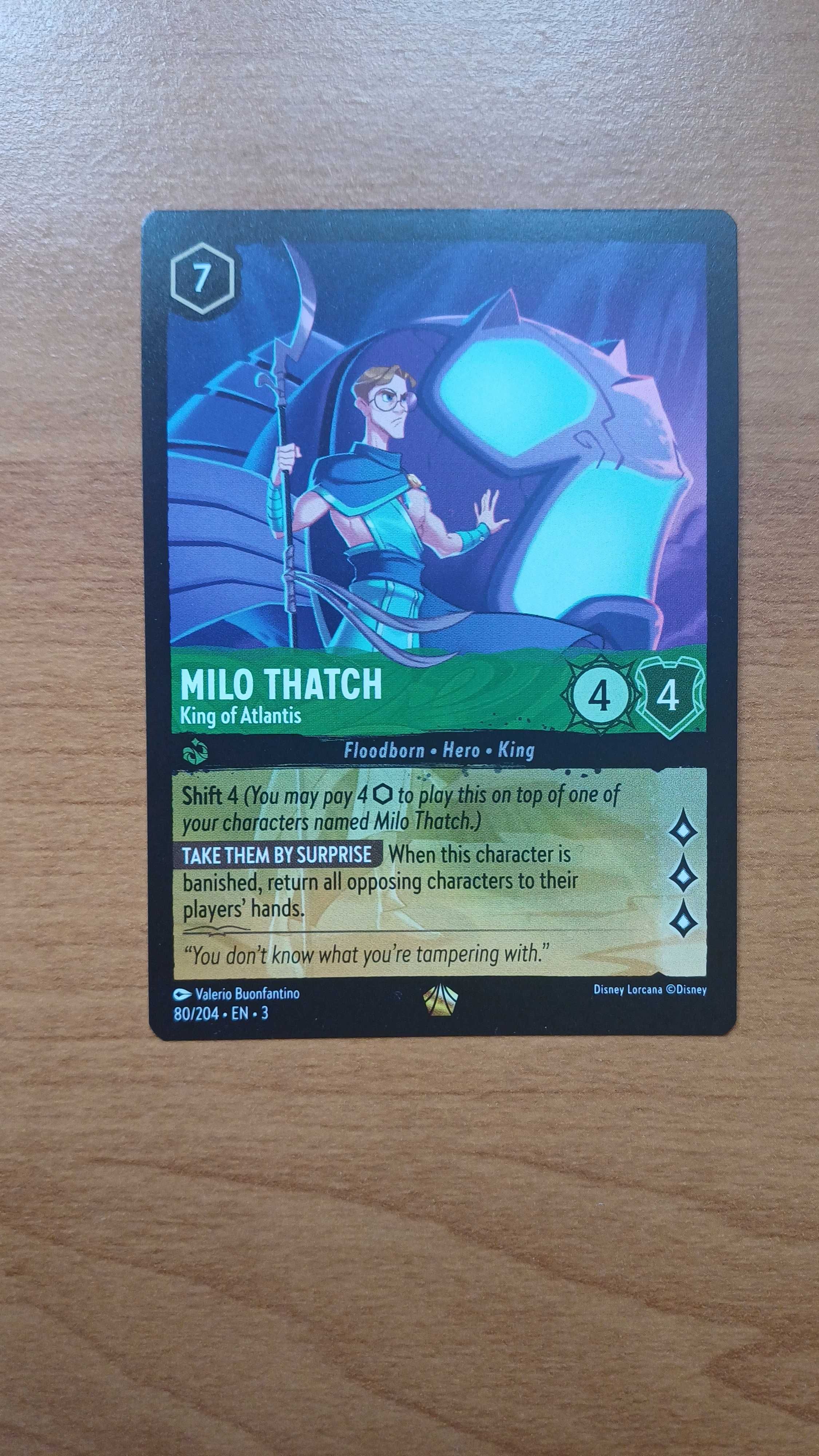 Disney Lorcana TCG - Milo Thatch (CH3 80/204) Legendary Near Mint