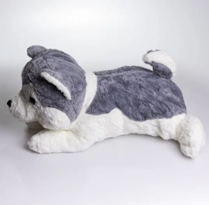 Іграшка-подушка Хаскі з пледом 100*180 см. Игрушка-подушка Хаски. Флис