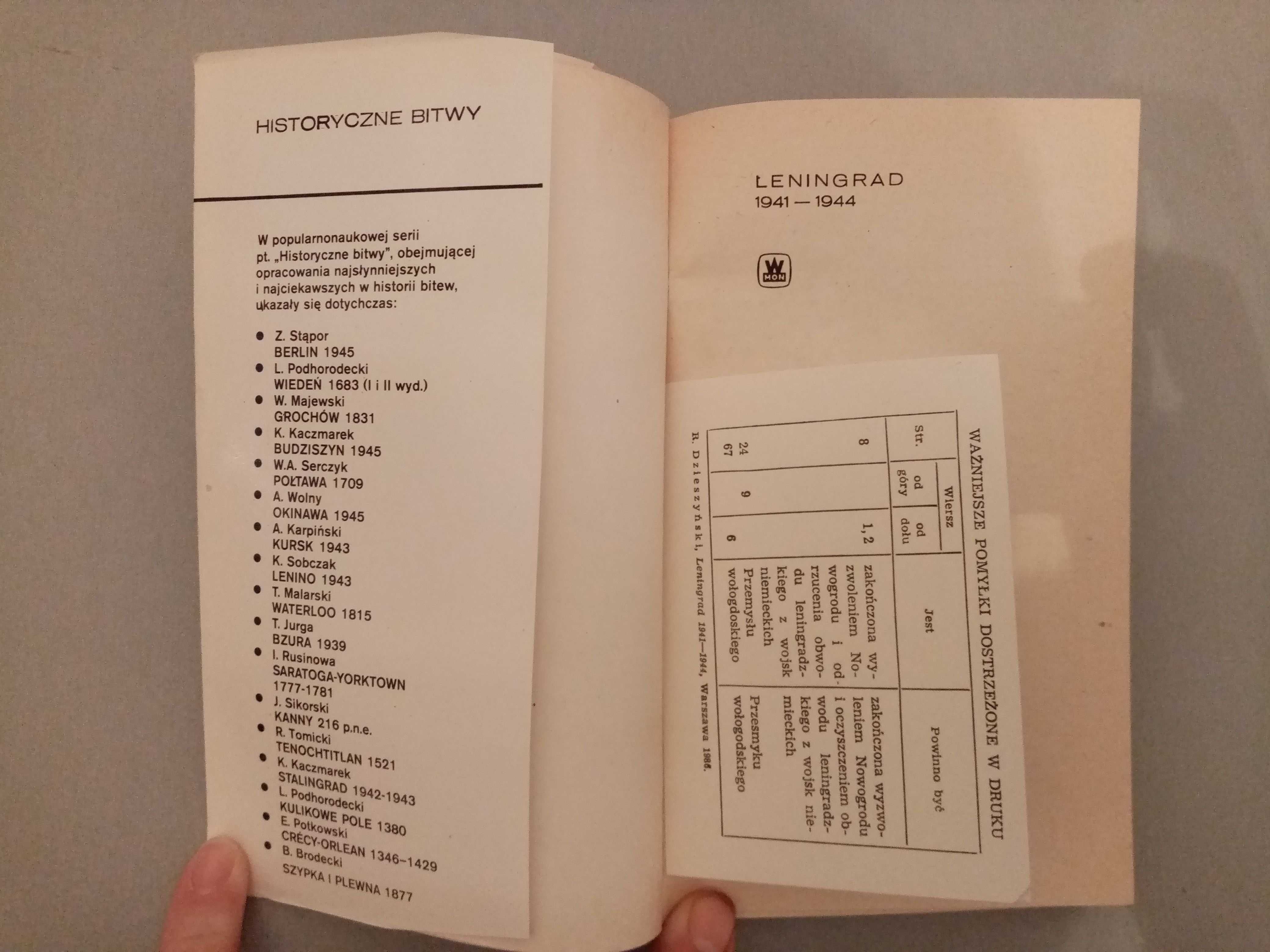 Leningrad 1941 - 1944 R. Dzieszyński, Historyczne bitwy
