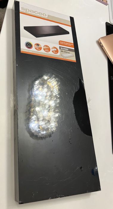 Półka ścienna Czarna  połysk 60/23,5