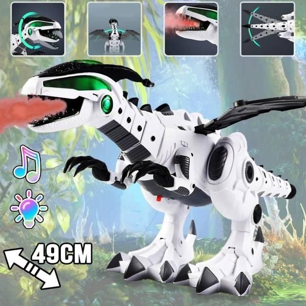 Дитячий інтерактивний робот динозавр Era-Dino ходить, дихає парою 49см