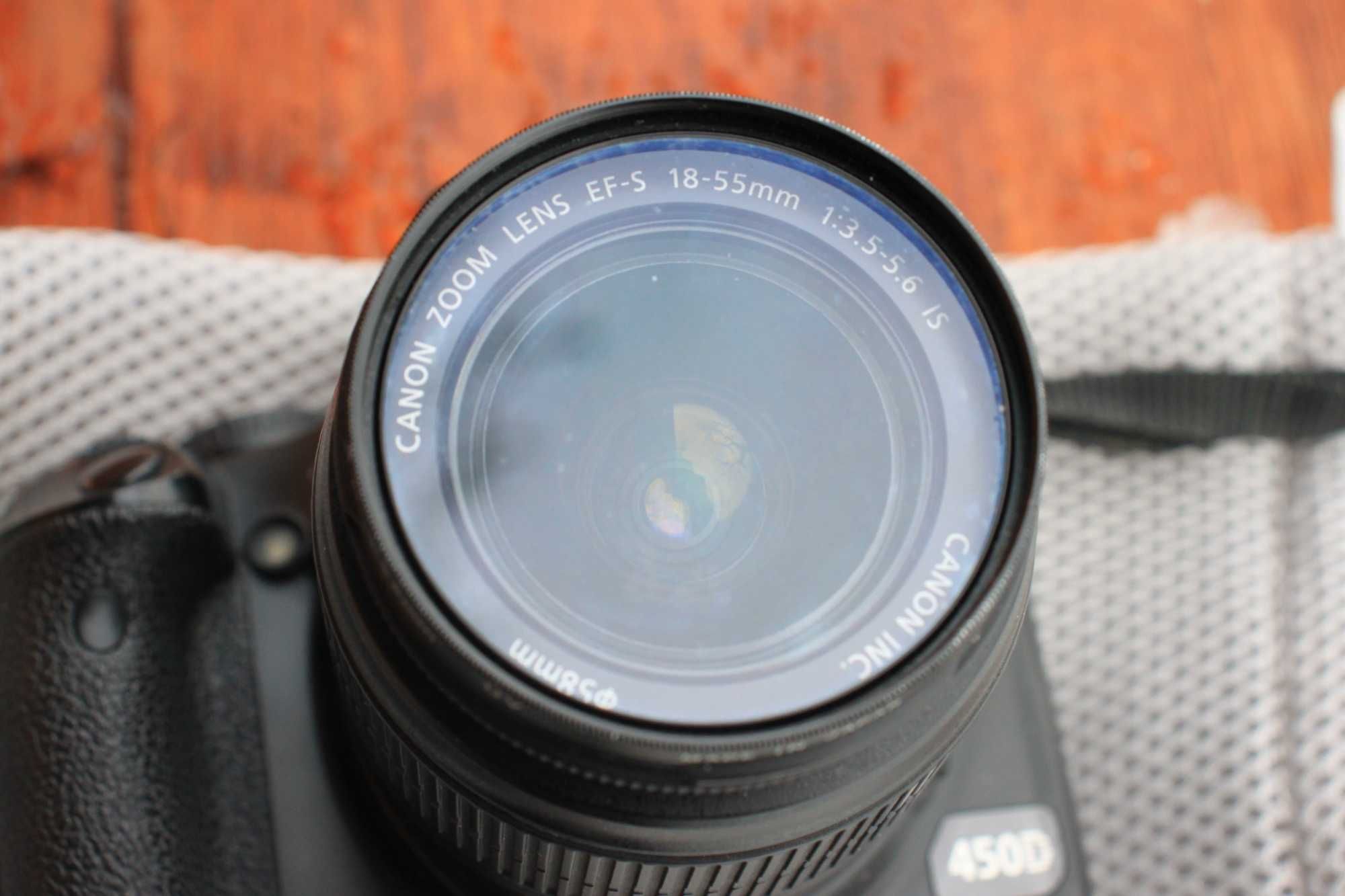 Фотоапарат зеркалка Canon 450D. Обєктив Canon 18-55  IS