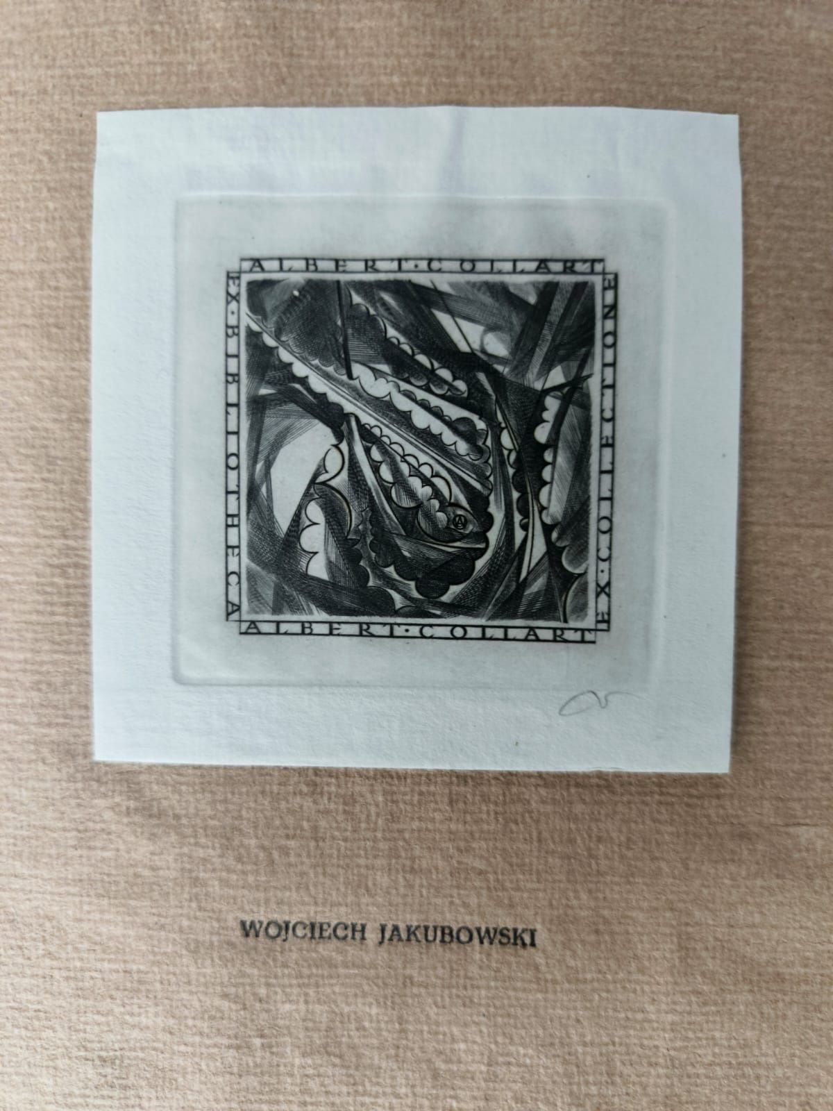 Exlibris, ekslibris W. Jakubowski A.Collart,sygnowany