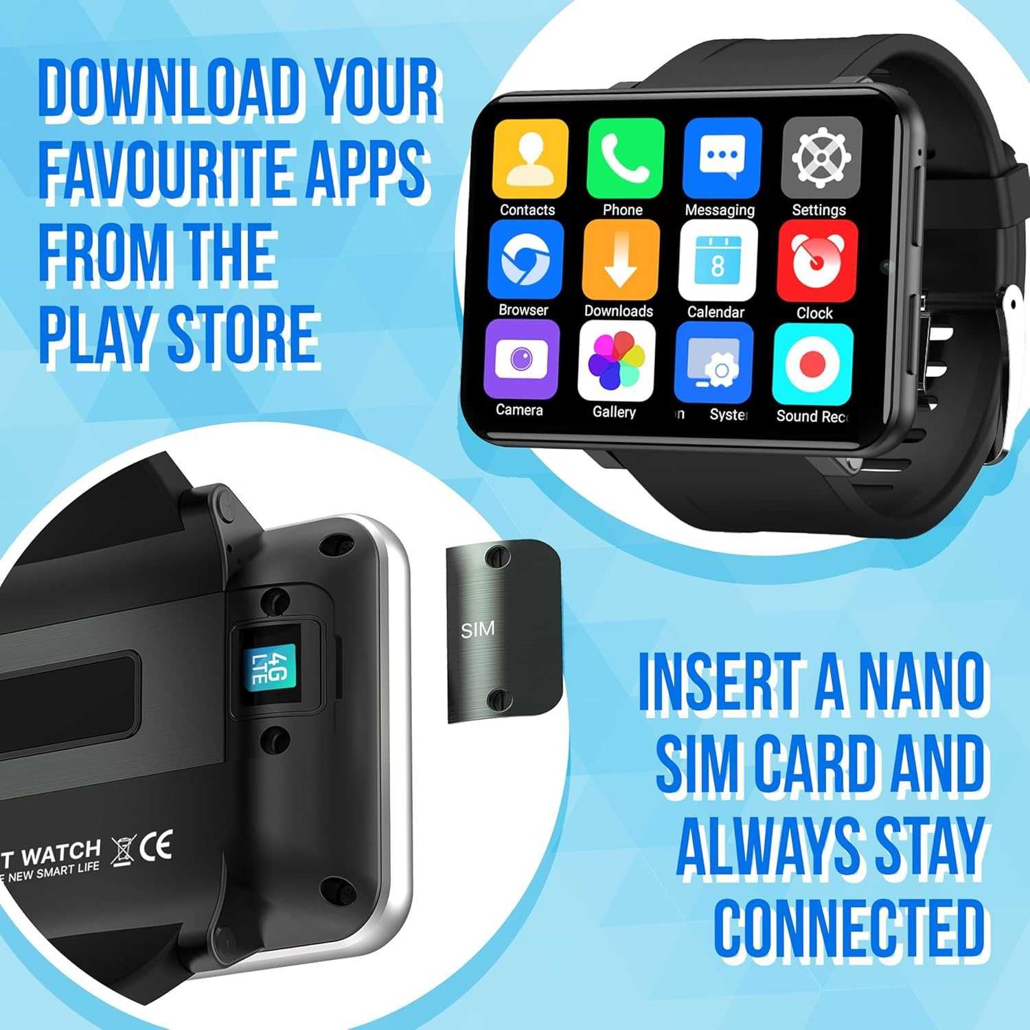 Silvergear Smartwatch XL, ekran2,4, 16 GB, aparat rozmowy,iOS, Android