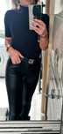 Spodnie woskowane z wysokim stanem Fashion Jeans XS