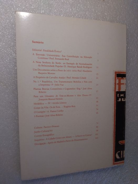 Revista de Cultura Tellus 1983 circuito de Vila Real na Capa