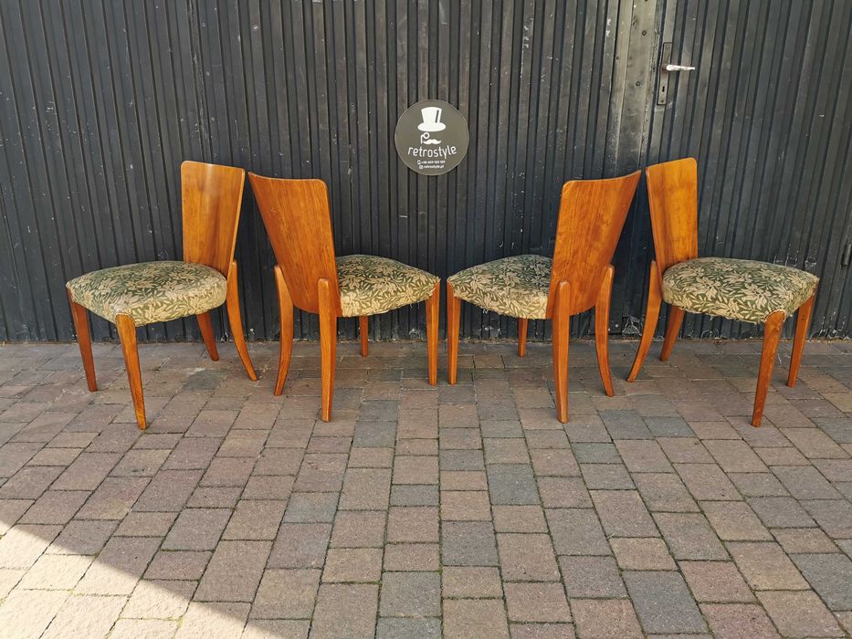 Krzesła ART DECO H-214 proj. J. Halabala, Czechosłowacja 30-50, Retro