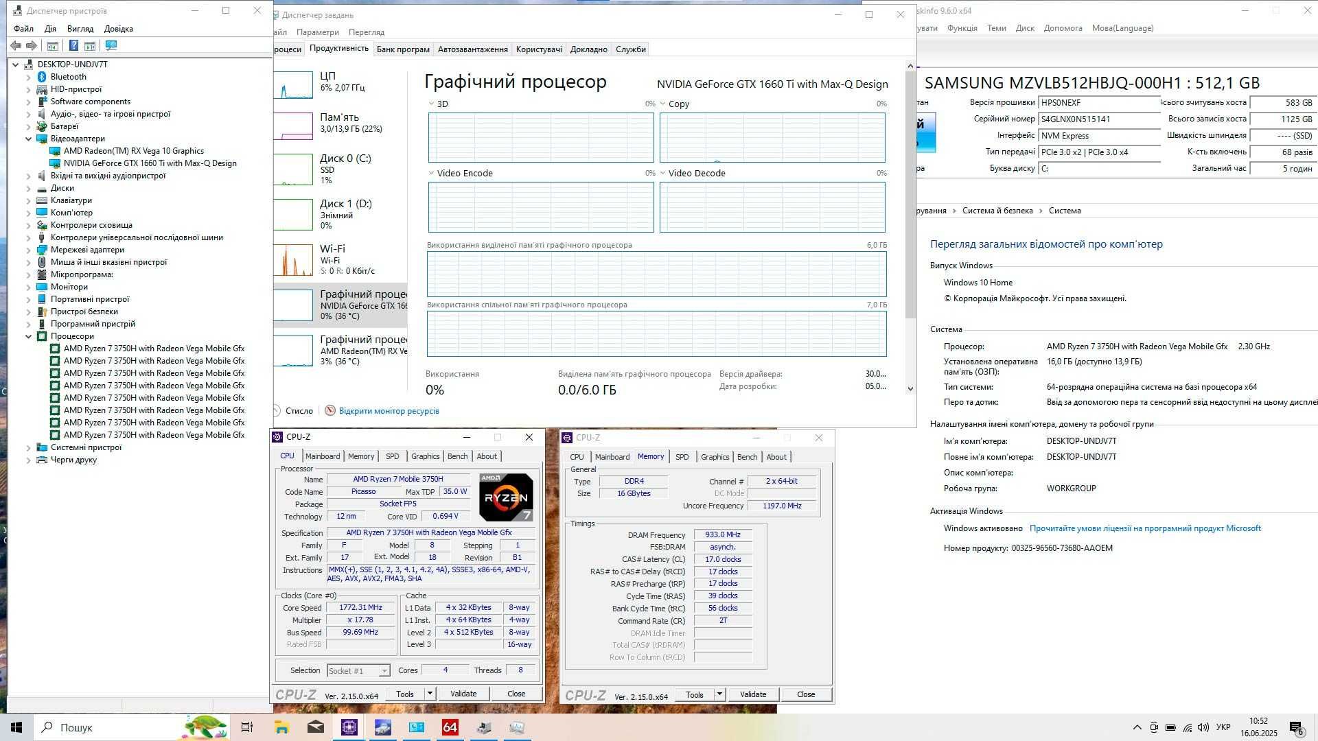 Ігровий Asus Zephyrus - FHD, IPS/Ryzen 7 3750H/GTX 1660 Ti 6 GB/16 GB
