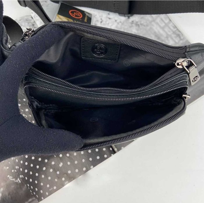 Стильная мужская кожаная сумка бананка  H.T. Leather ! Made in Turkey.