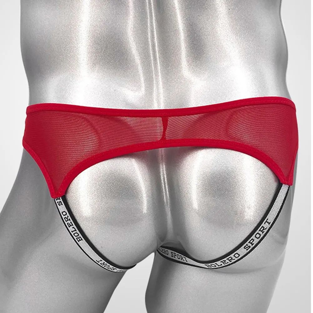 Przeźroczyste Męskie Otwarte Slipy Jockstrap z Siateczki