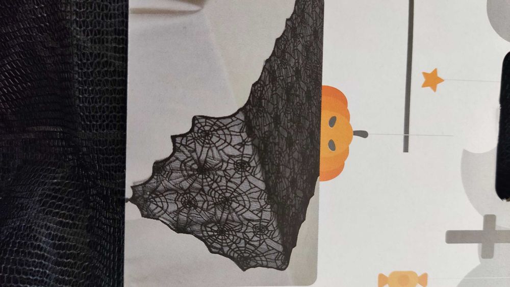 Dekoracje Halloween 208x45  Obrus bieżnik czarny pajęczyna