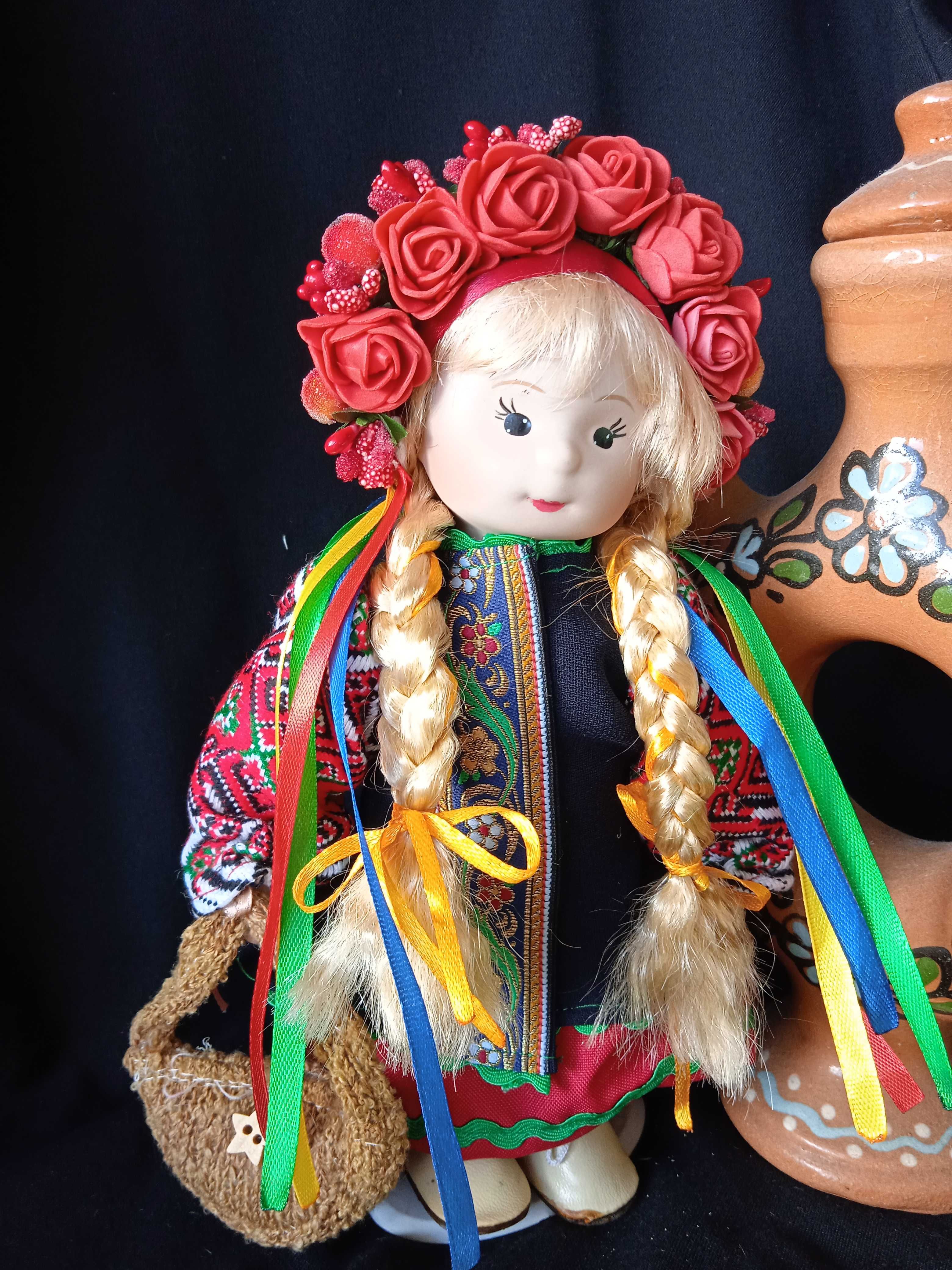 Фарфоровая кукла №8 порцелянова лялька украинский костюм украинка 23см