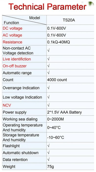 Voltímetro digital "estilo caneta" novo