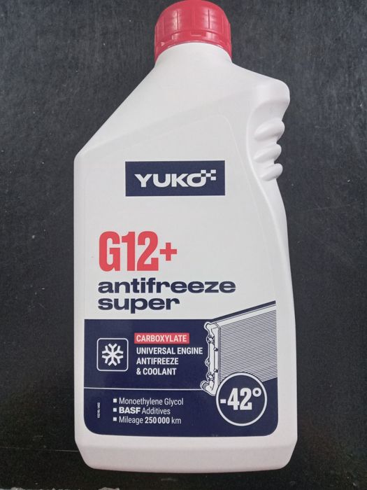 Антифриз Yuko(Юко) червоний G12+, зелений G11 10л, 5л, 1л охолод. рід.