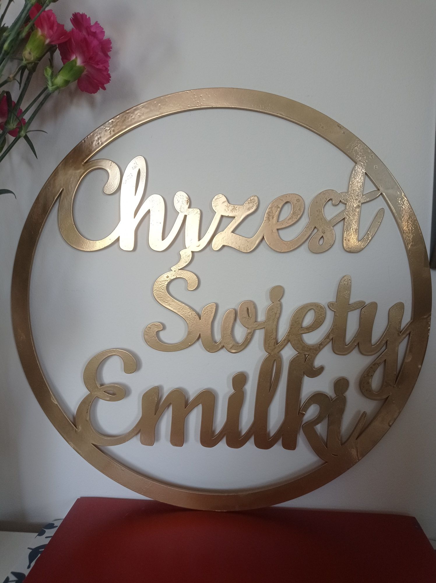 Napis Chrzest święty Emilki