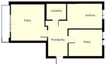 49m 2 / 3 Pokoje 2 PIĘTRO, Blok 4-piętrowy, Duży Balkon, Brak Piecyka