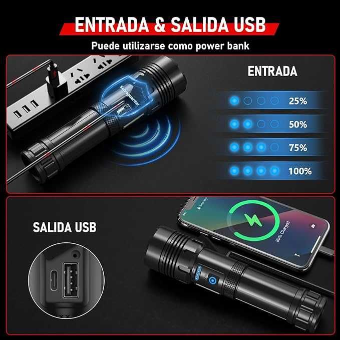 Lanterna LED alta potência, 50.000 lúmens - ShadowHawk (Nova Geração)