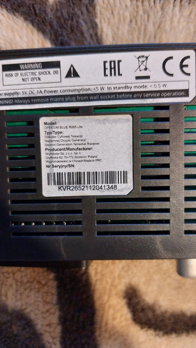 Dekoder DVB-T Opticum Blue R265 lite