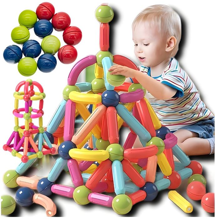 Klocki Magnetyczne Zestaw Konstrukcyjne 84 Elem. Magnetic Sticks Eduka