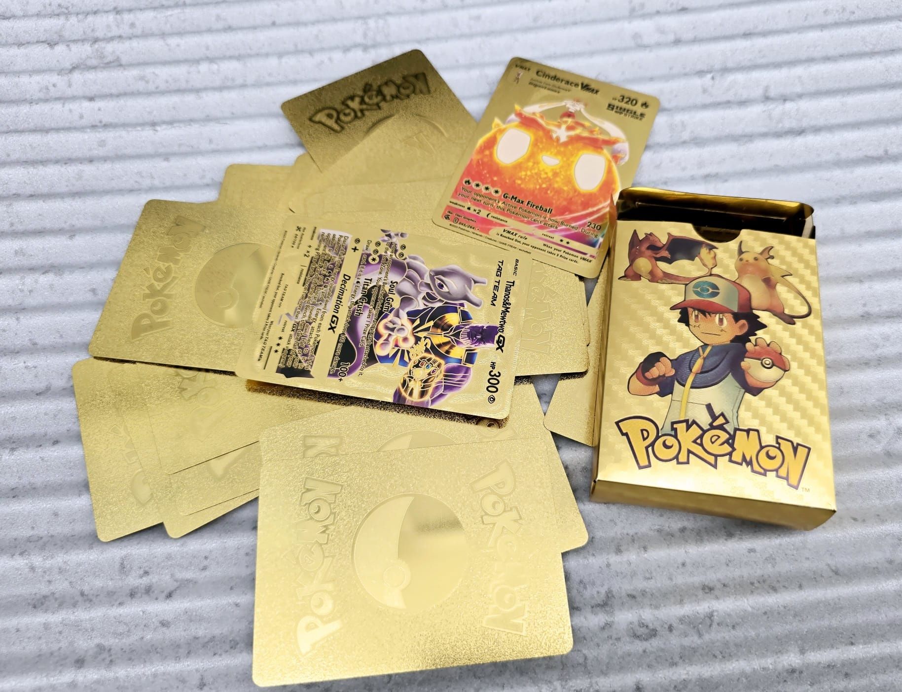 Złote karty Pokemon 55 kart dla fanów nowe