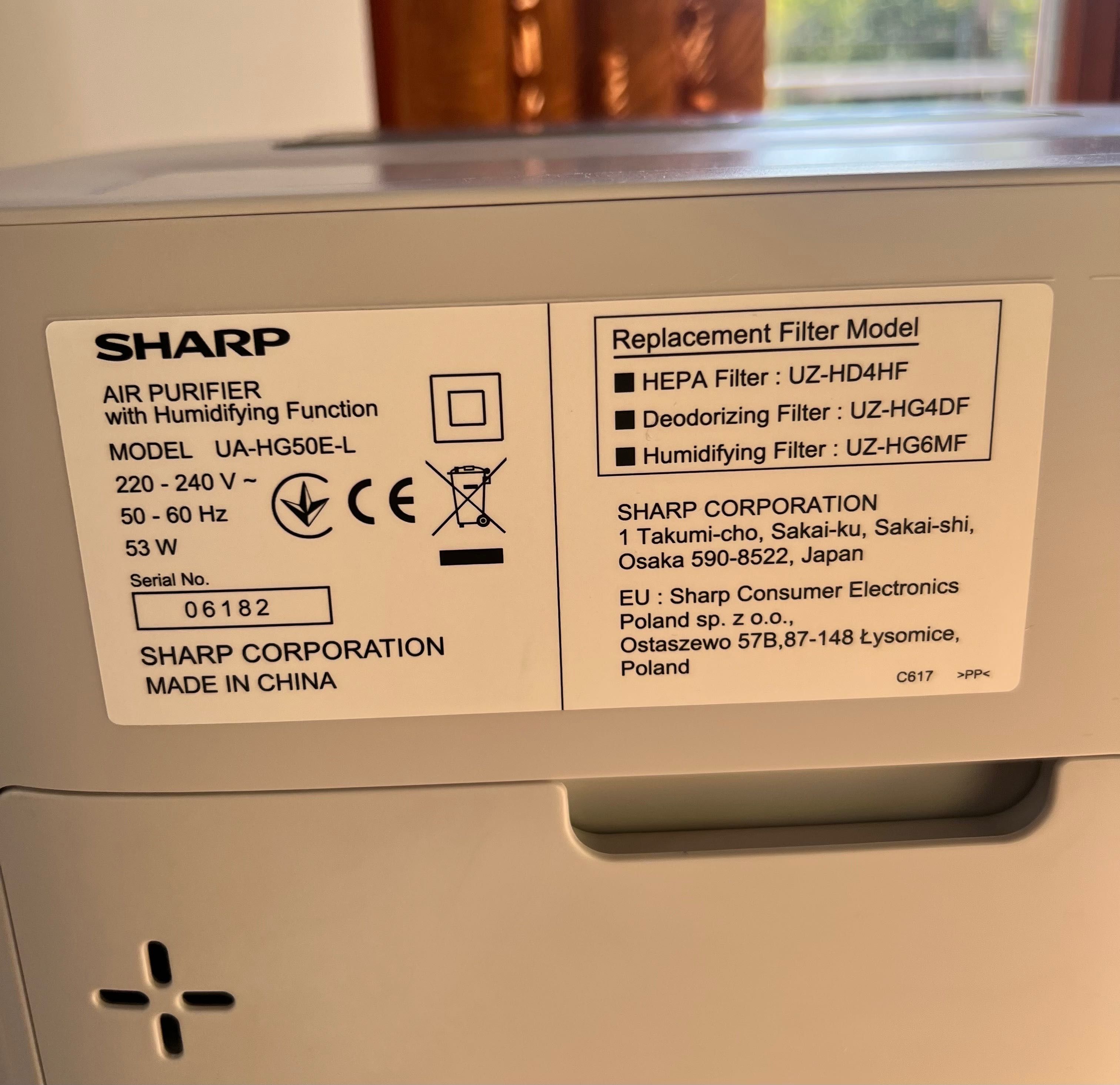 Oczyszczacz z nawilżaczem powietrza SHARP UA-HG50E-L