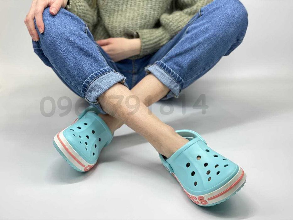 Crocs Bayaband Ice Blue / Melon Кроксы баябенд бирюзового цвета