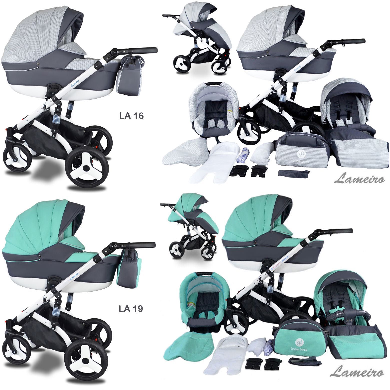 NOWY Wózek Dziecięcy Lameiro 3w1 Wózki Dziecięce Fotelik Samochodowy +