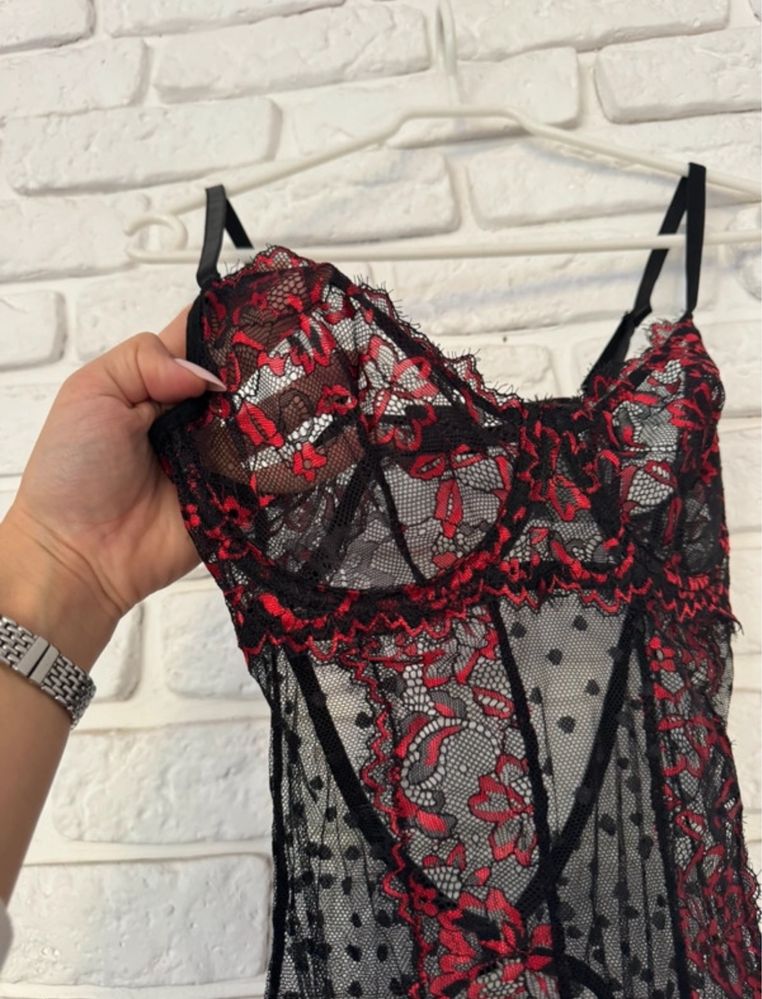 Sexy komplet S jalka pizama otwarty tyl body nowe