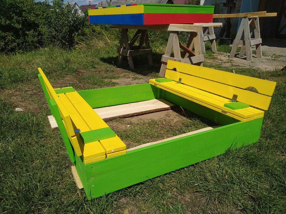 Детская песочница с крышкой! 120х120,  150х150
