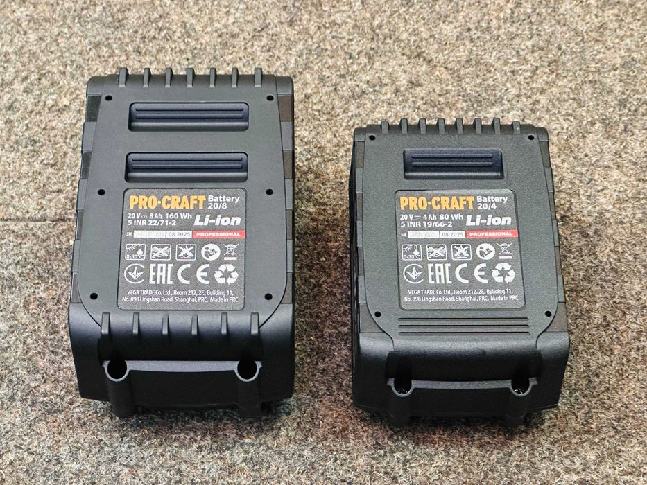 2 шт Акб (4.0 и 8.0Ah Procraft max) Быстрая зарядка + долго держат