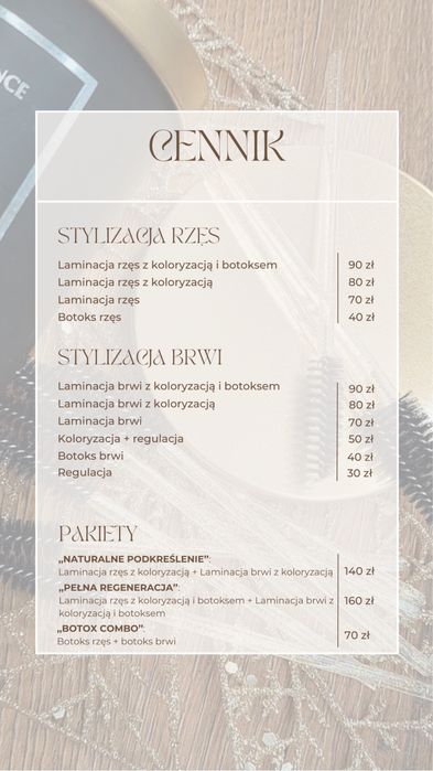 Laminacja brwi i rzęs, koloryzacja, botoks, regulacja Rzeszów