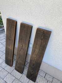 3 półki z debu z  drewna z odzysku w stylu rustykalnym