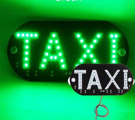 Табличка TAXI світлодіодна, на присосках, LED шашка для таксі плафон