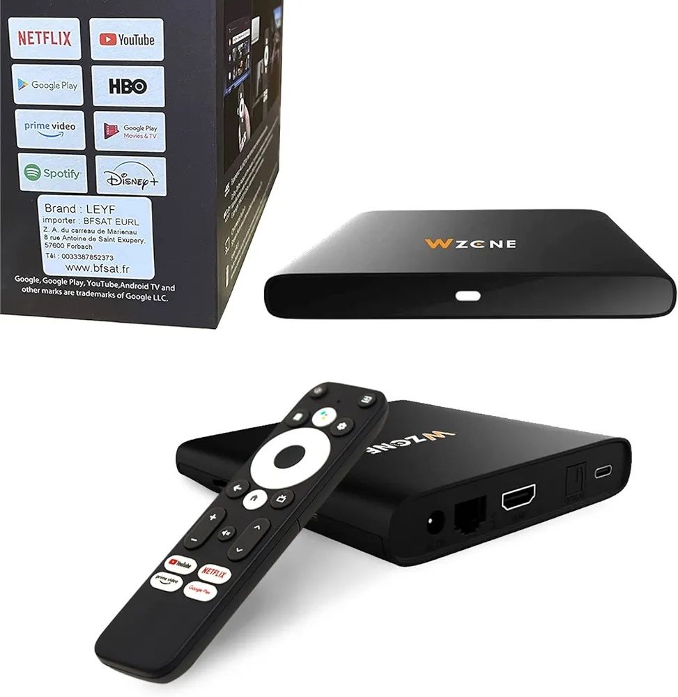 Leyf 4K Android TV Box, WiFi, Type-C, HDMI 2.1, USB 3.0 z klawiaturą