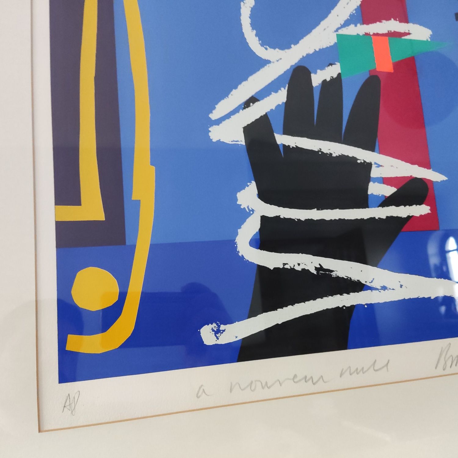 Bruce Mclean - Serigrafia "À Nouveau Niche" (Prova Autor) com moldura