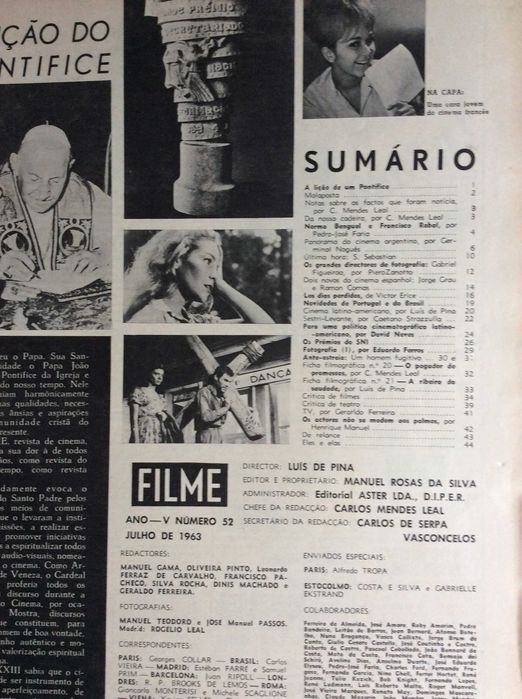 Filme, Revista Mensal de Cinema, Julho de 1963.