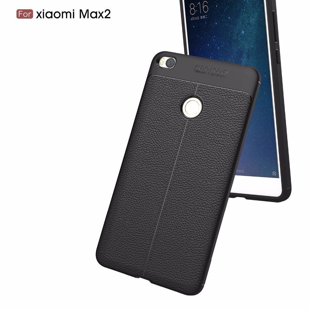 Etui Carbon Leather Case - Xiaomi Mi Max 2 Czarny /Black