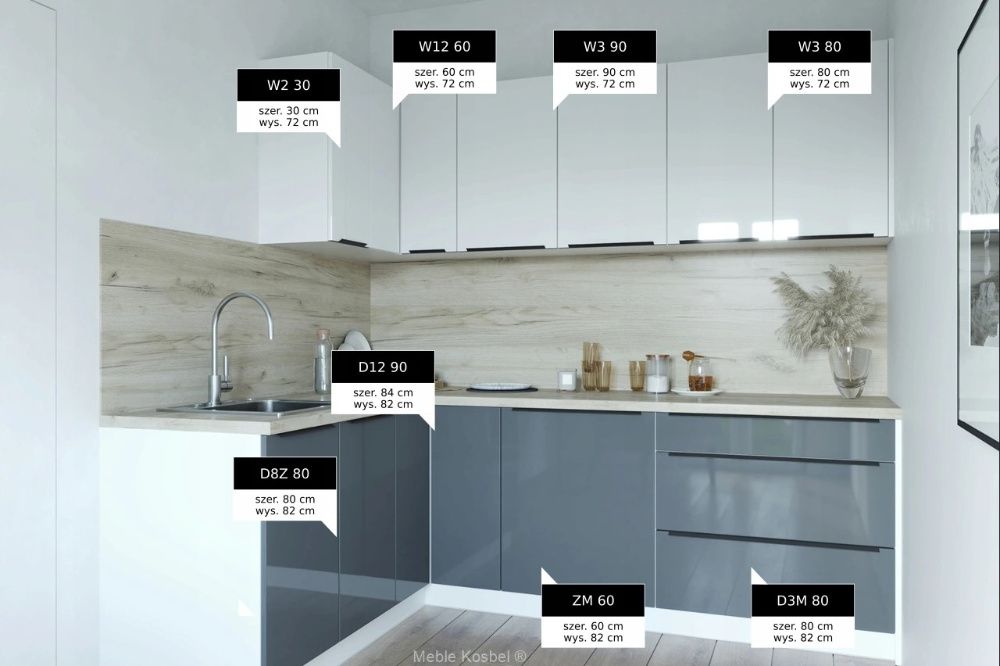 LAKIER Kuchnia CANNES meble szafki kuchenne połysk TRANSPORT wycena SK