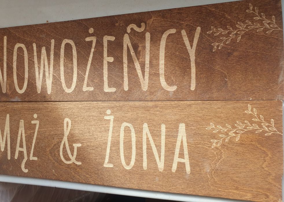 Tablice rejestracyjne ślubne drewniane wesele ślub boho