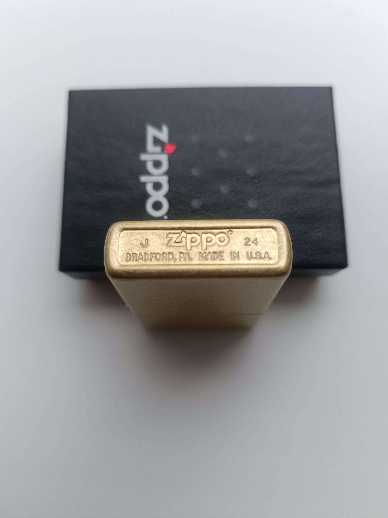Запальничка Zippo regular street Brass, втулка, чохол, кремній