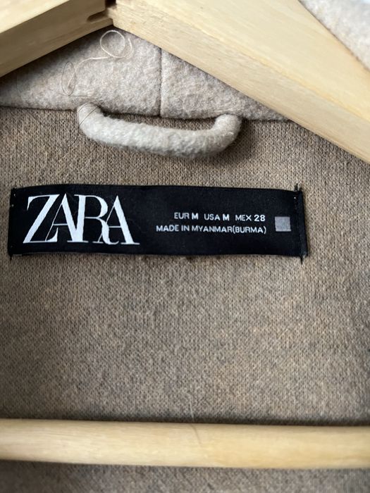 Zara casaco comprido bege tamanho M