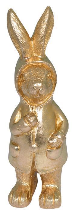 Figurka Królik W Płaszczu Z Kokardą Złoty