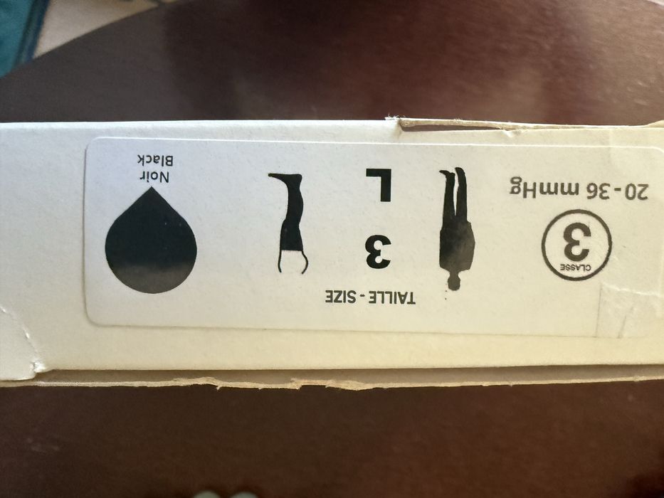 Ponczochy uciskowe THUASNE VENOFLEX ELEGANCE 20-36mmHg CZARNE 3L