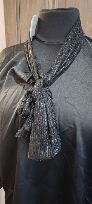 Блуза, нова, святкова, вільного крою, чорного кольору, Італія