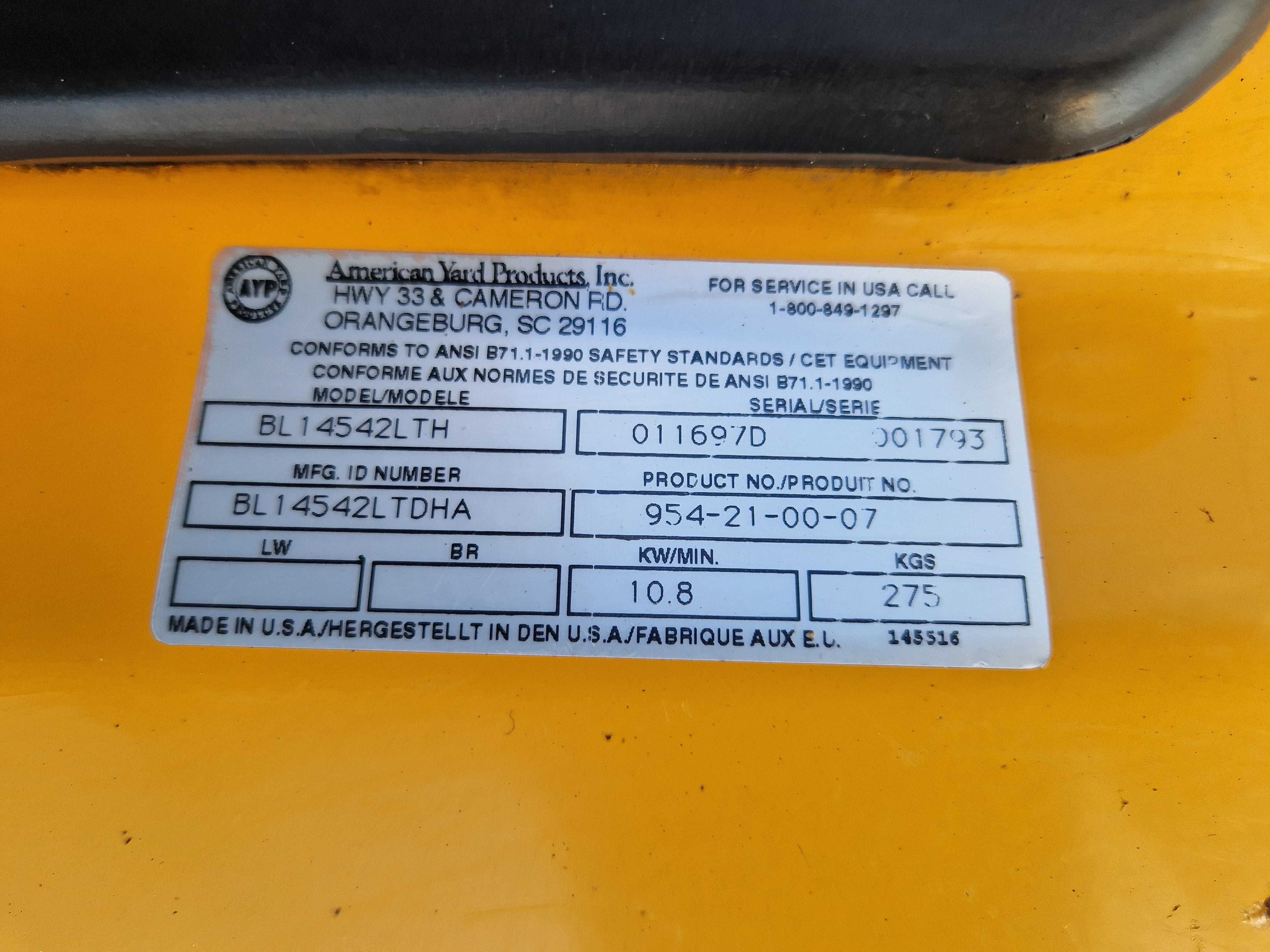 traktorek kosiarka BERNARD LOISIRS silnik Briggs&Stratton  14.5KM