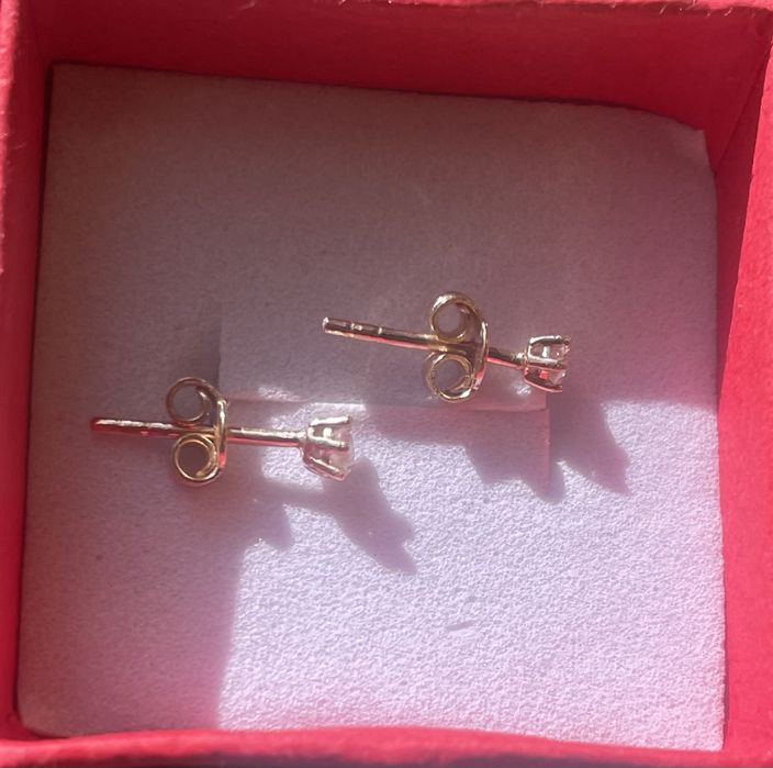 Kolczyki brylanty diamenty 0,14 ct , złoto 14K,stan idealny