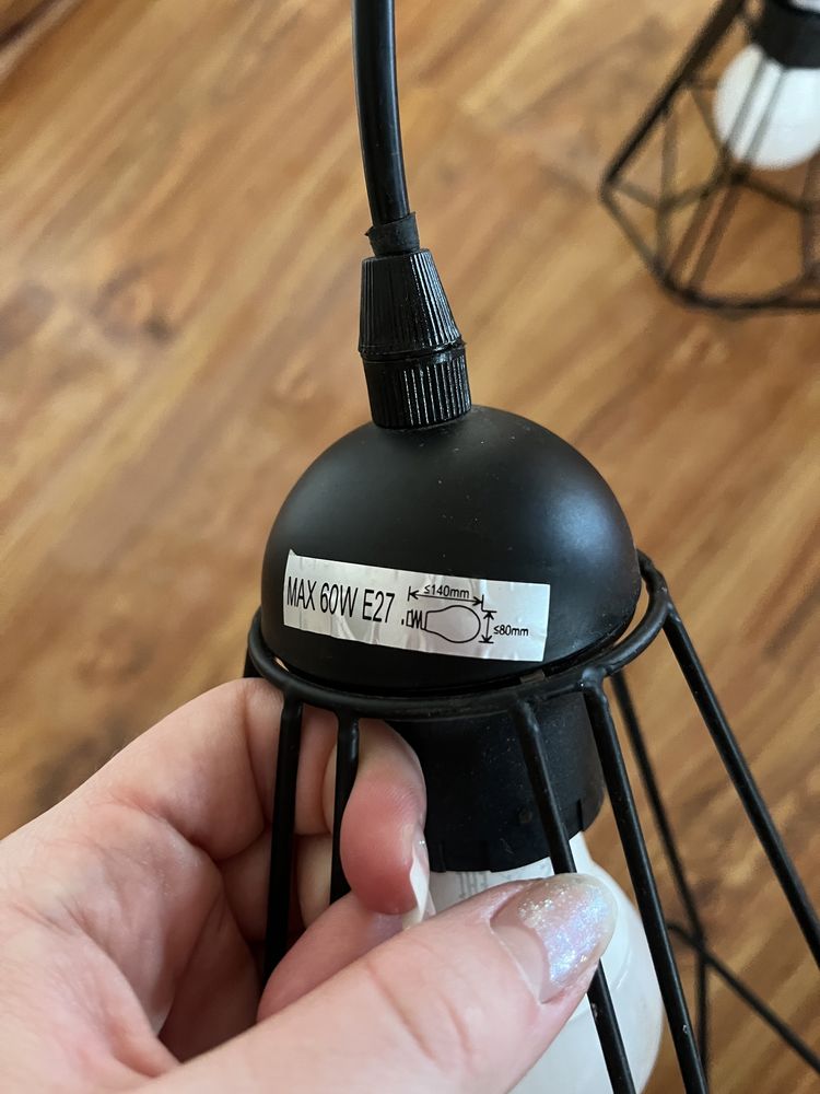 Żyrandol wiszacy lampa Good Home 3 punktowa czarna smertrio czarny