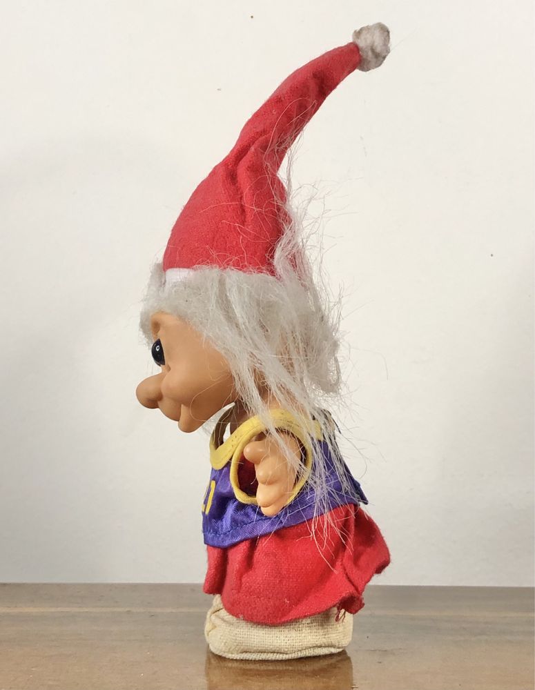 Oryginalny Troll Mikołaj Koszykarz figurka Russ Berrie retro zabawka