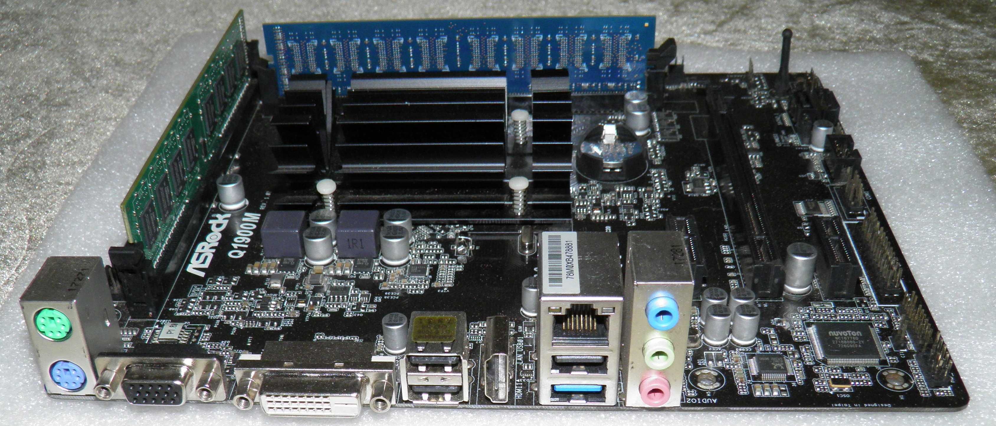 Плата Asrock Q1900M  Celeron J1900M +2*4Gb DDR3